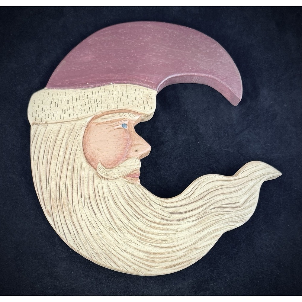 Kurt Adler Crescent Moon Celestial Santa Christmas Folk Art Primitive Vintage